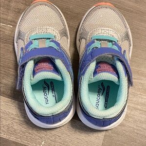 Saucony Kids' Blue and Gray Athletic Sneakers
